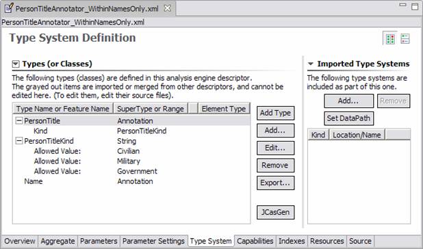 Type System declaration page