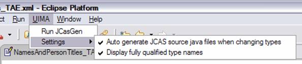 Setting JCasGen options