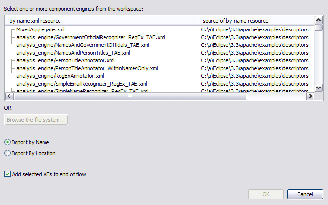 Adding an Analysis Engine to an Aggregate, by name