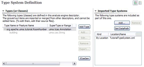 Screenshot of CDE Type System page